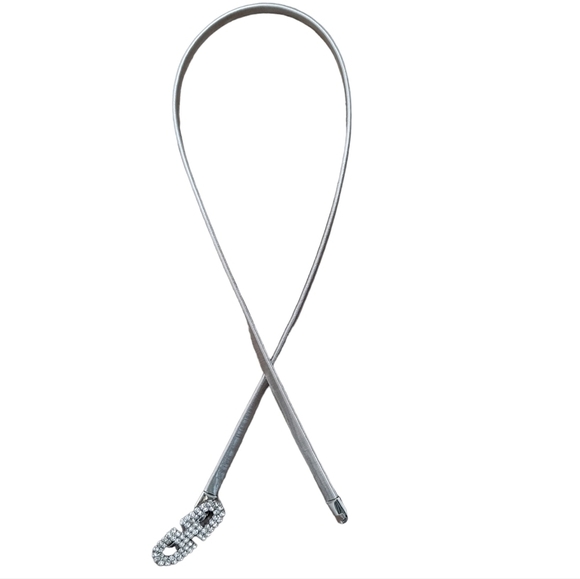 Silver Rhinestone Stretch Thin Waist Belt Boho Glam for Wedding special event - Picture 10 of 11